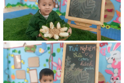 TRẢI NGHIỆM: BỮA CƠM HÀNH QUÂN VỚI CƠM NẮM MUỐI VỪNG LỚP NHÀ TRẺ B – TRƯỜNG MẦM NON NGHĨA CHÂU