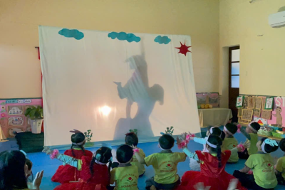 Hoạt động giáo dục âm nhạc lớp 5 tuổi C trường Mầm non Nghĩa Châu