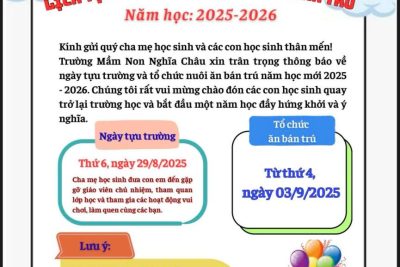 Thông báo của trường Mầm non Nghĩa Châu