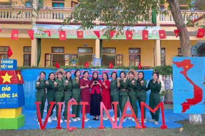 Hoạt động dân vũ chào mừng 81 năm ngày thành lập QĐND Việt Nam của trường Mầm non Nghĩa Châu