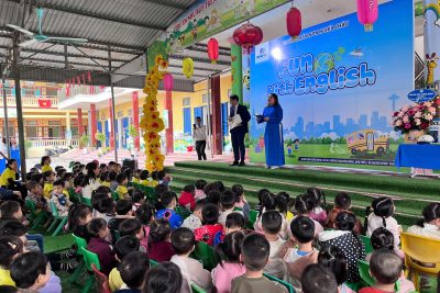 Hoạt động giao lưu Tiếng Anh đầy hứng khởi cùng Trung tâm Ocean Edu tại Trường Mầm non Nghĩa Châu